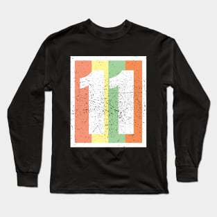 'Vintage Lucky Number 11' Awesome Lucky Number Gift Long Sleeve T-Shirt